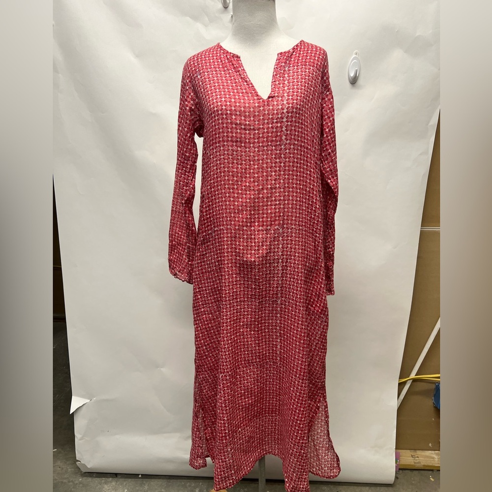 Matta NY Pink Floral Long Sleeve MIDI Dress Size M